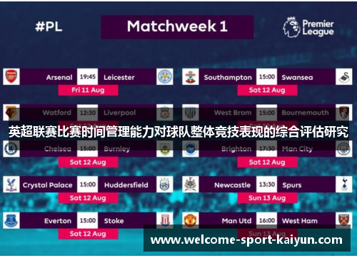 英超联赛比赛时间管理能力对球队整体竞技表现的综合评估研究